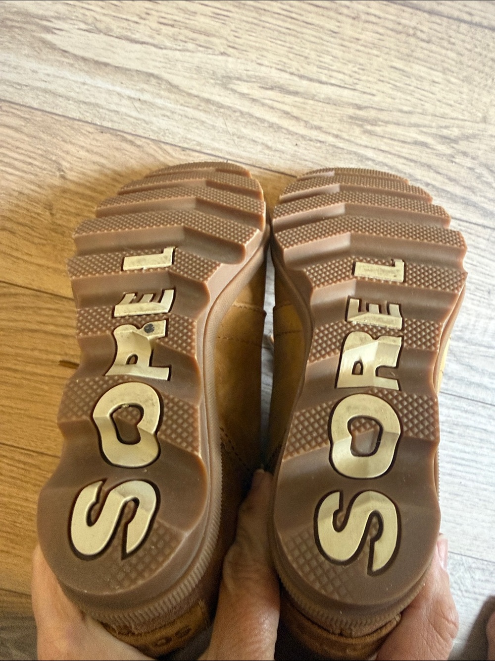 Sorel Joan Of Arc Wedge ll Shearling Suede Leather Tan Brown Boots Booties 8.5 - Picture 7 of 7